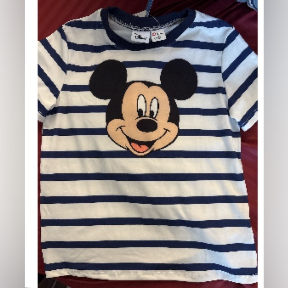 NWT-Disney Mickey Mouse Kids Tee
Blue and White Stripes 
Official Disney